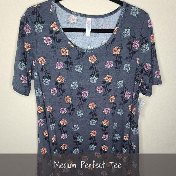 LuLaRoe Perfect T Medium Roses NEW - Picture 1 of 1
